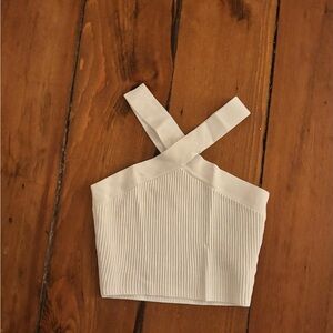 Dry Goods White Ribbed Crop Top